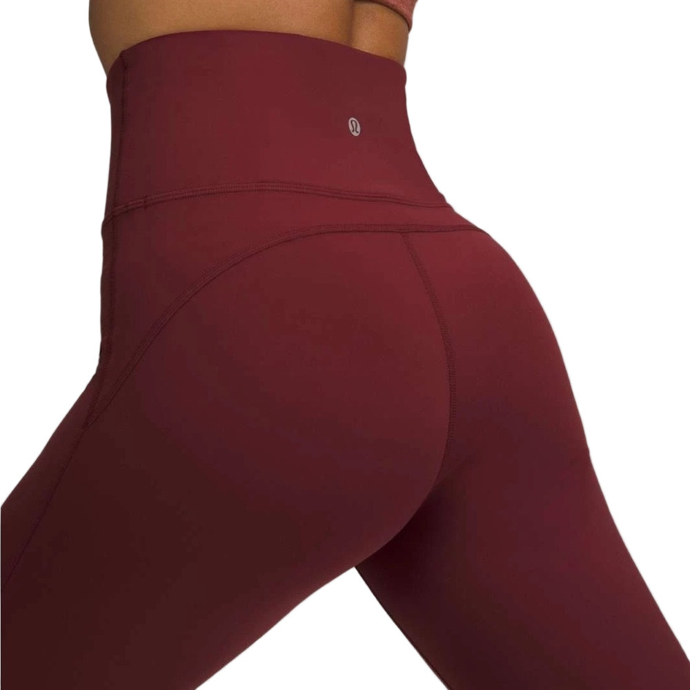 Lululemon Athletica Groove Nulu Super-High-Rise Burgundy Flared Pants Size 14 - Picture 2 of 6